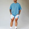 Our Journey Heavyweight Oversized Tee - Azure Blue-Rainbow