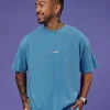 Our Journey Heavyweight Oversized Tee - Azure Blue-Rainbow