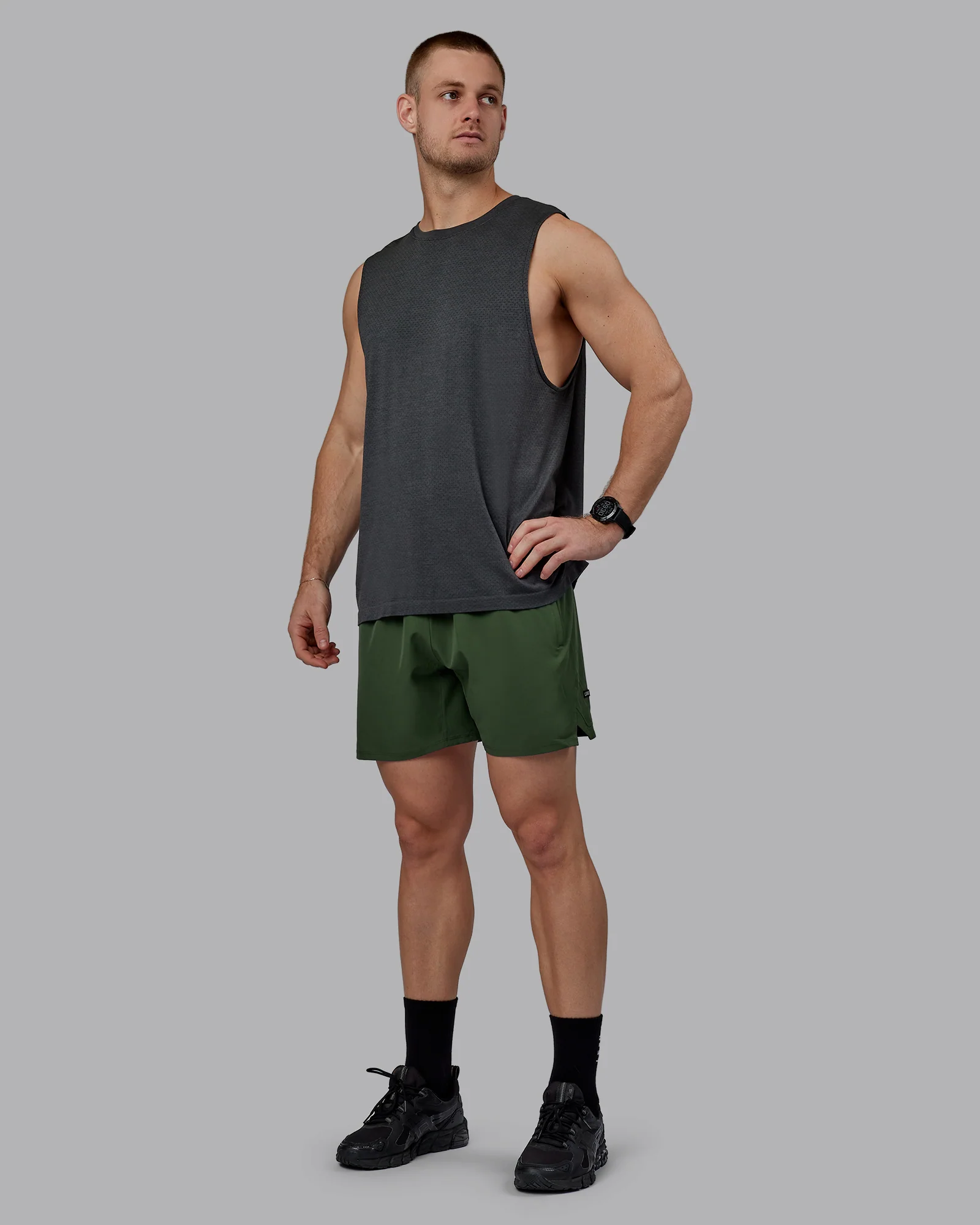 AeroFLX+ Seamless Muscle Tank - Pirate Black Marl