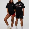 Archive FLXCotton Oversized Tee - Black-Scarlet