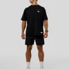 Archive FLXCotton Oversized Tee - Black-Scarlet
