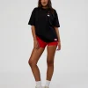 Archive FLXCotton Oversized Tee - Black-Scarlet