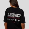 Archive FLXCotton Oversized Tee - Black-Scarlet
