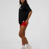 Archive FLXCotton Oversized Tee - Black-Scarlet
