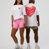 Love the Journey FLXCotton Oversized Tee - White-Candy Pink