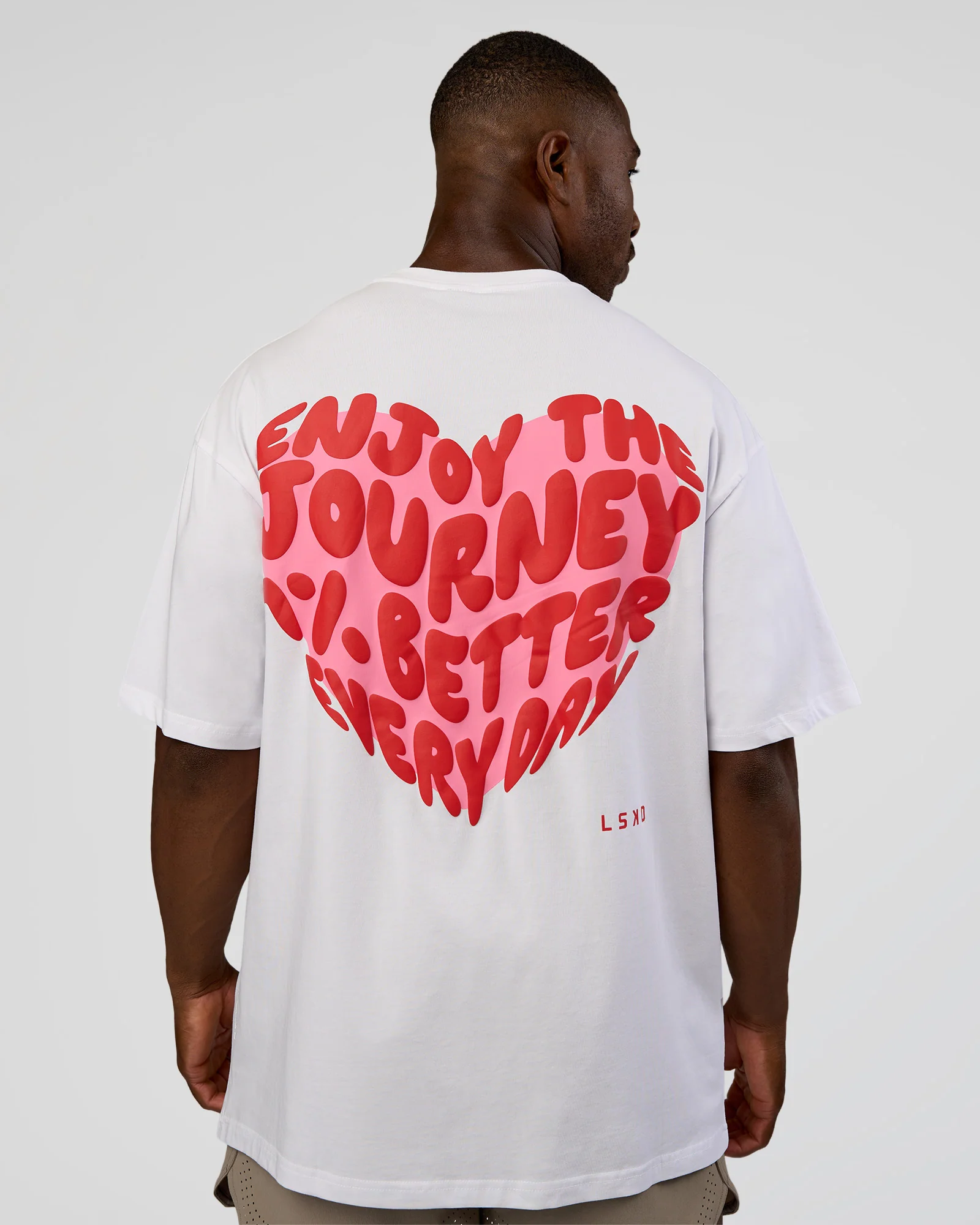 Love the Journey FLXCotton Oversized Tee - White-Candy Pink