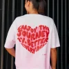 Love the Journey FLXCotton Oversized Tee - White-Candy Pink