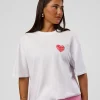 Love the Journey FLXCotton Oversized Tee - White-Candy Pink