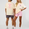 Values Run Club FLXCotton Tee - Off White-Candy Pink