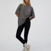 Pressure is Privilege Oversized Tee - Dark Storm Washed-Ultra Fuchsia
