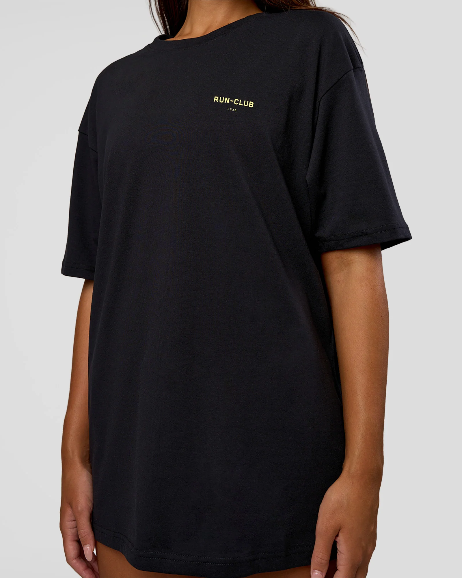 RUN CLUB FLXCotton Tee Oversize - Black-Yellow Fizz