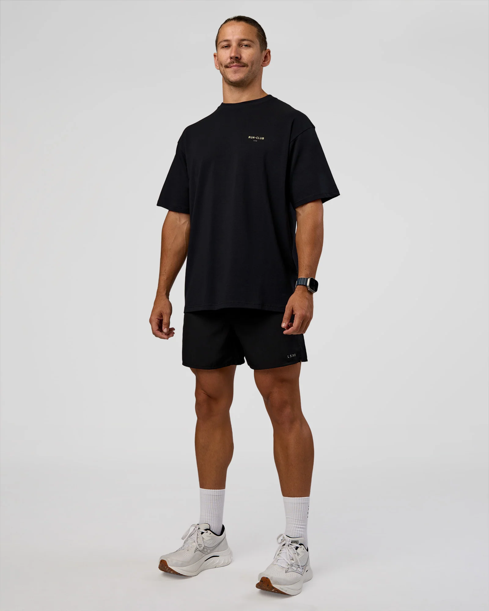 RUN CLUB FLXCotton Tee Oversize - Black-Yellow Fizz