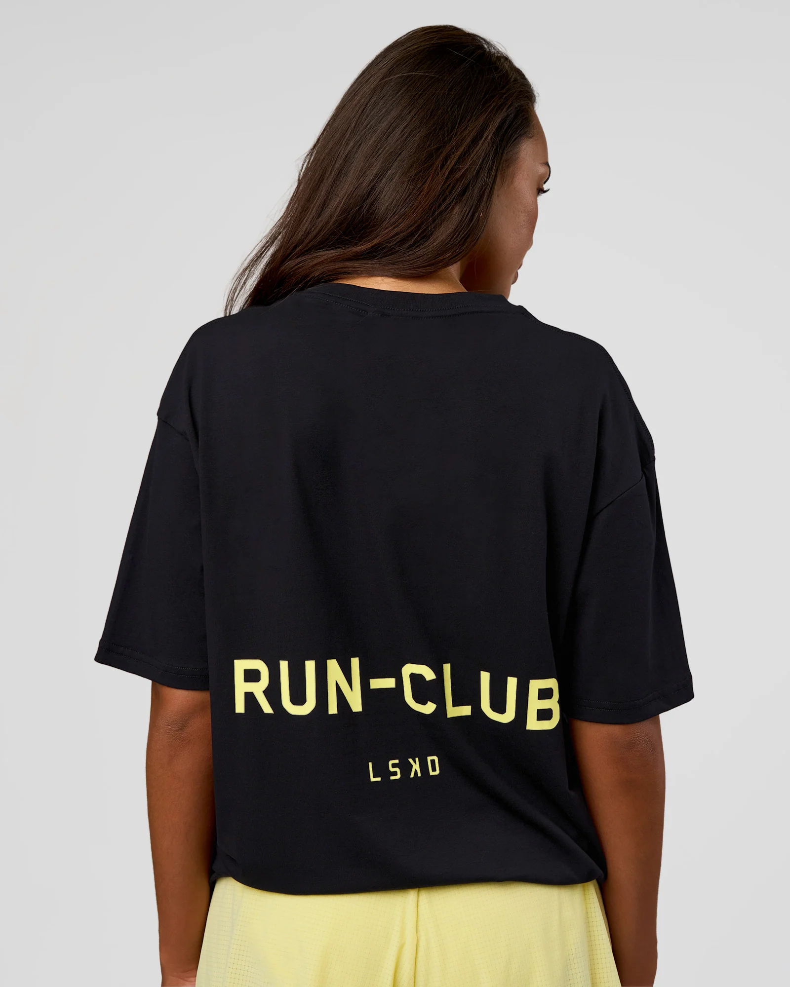 RUN CLUB FLXCotton Tee Oversize - Black-Yellow Fizz