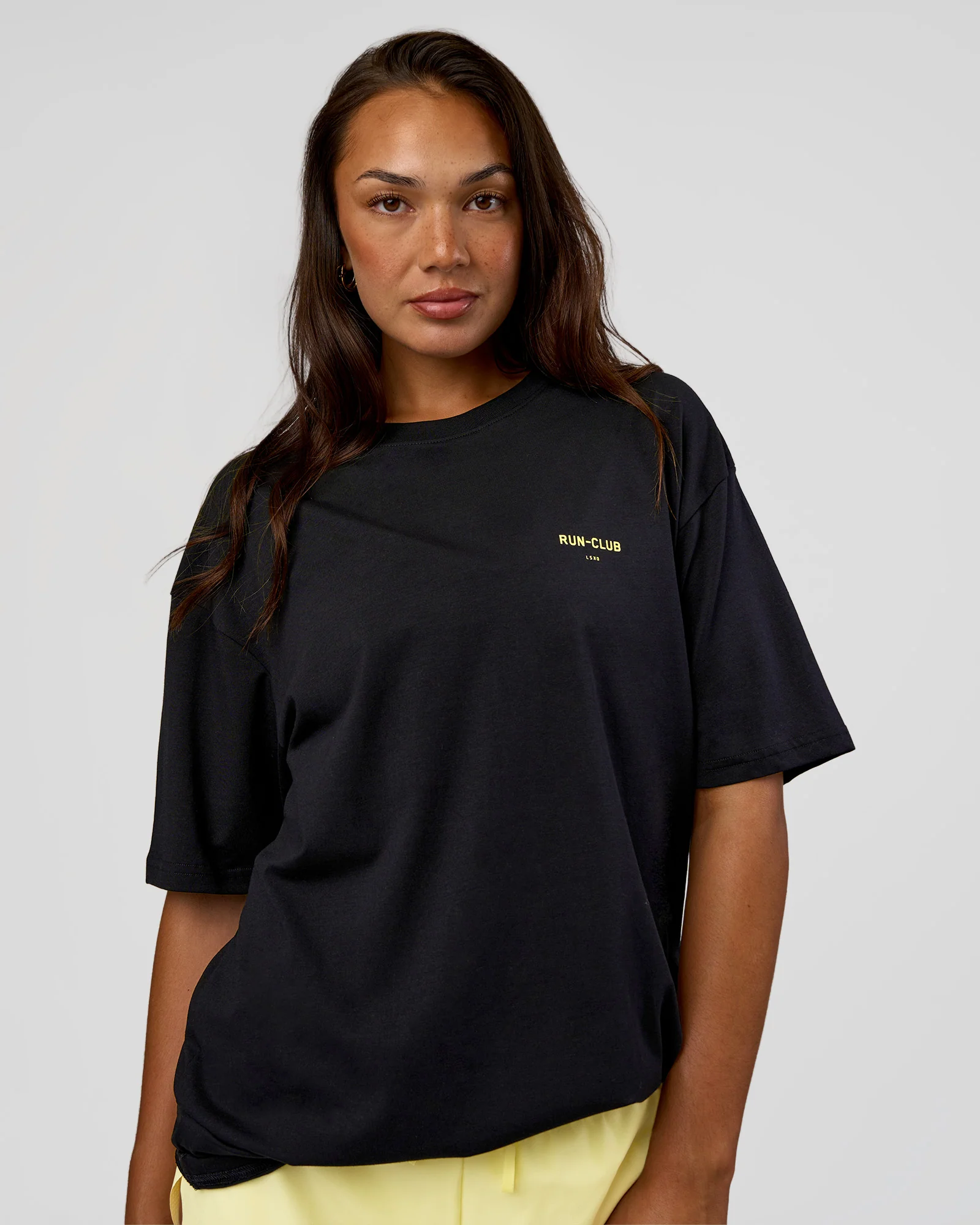RUN CLUB FLXCotton Tee Oversize - Black-Yellow Fizz