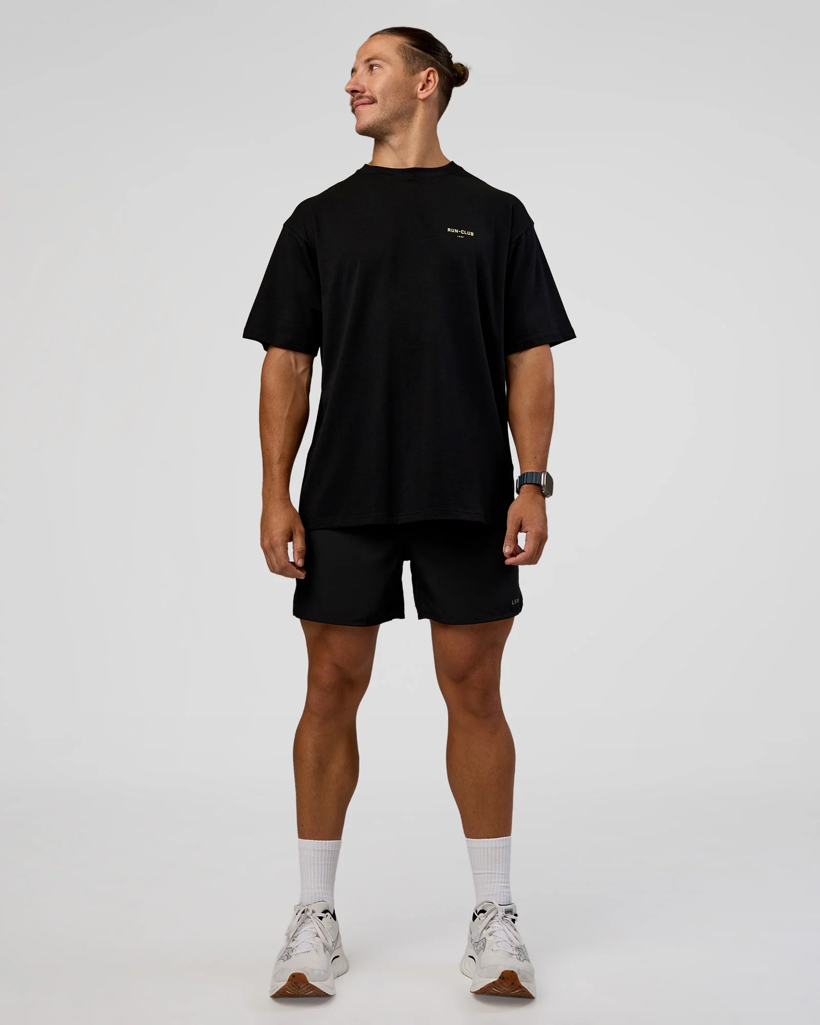 RUN CLUB FLXCotton Tee Oversize - Black-Yellow Fizz