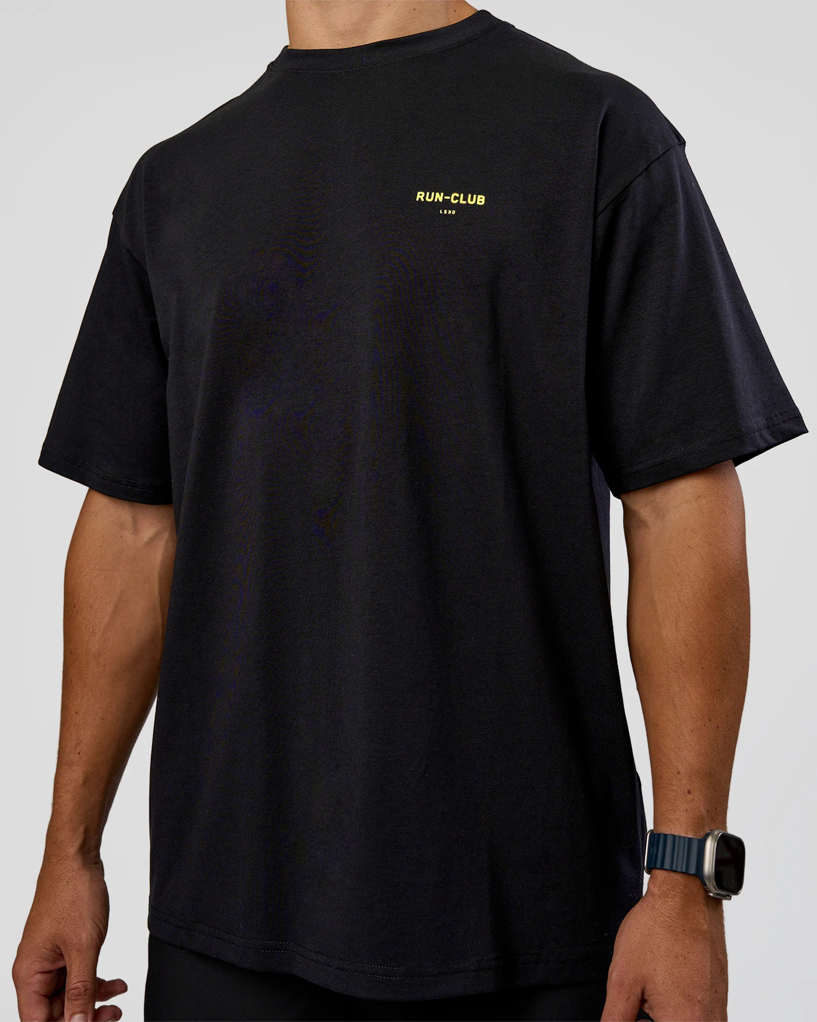 RUN CLUB FLXCotton Tee Oversize - Black-Yellow Fizz