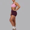 Elixir Ultra High-Rise 4" Short Pockets - Cherry Lacquer