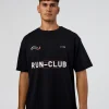 LSKD Run Club FLXCotton Oversized Tee - Black-White