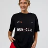 LSKD Run Club FLXCotton Oversized Tee - Black-White
