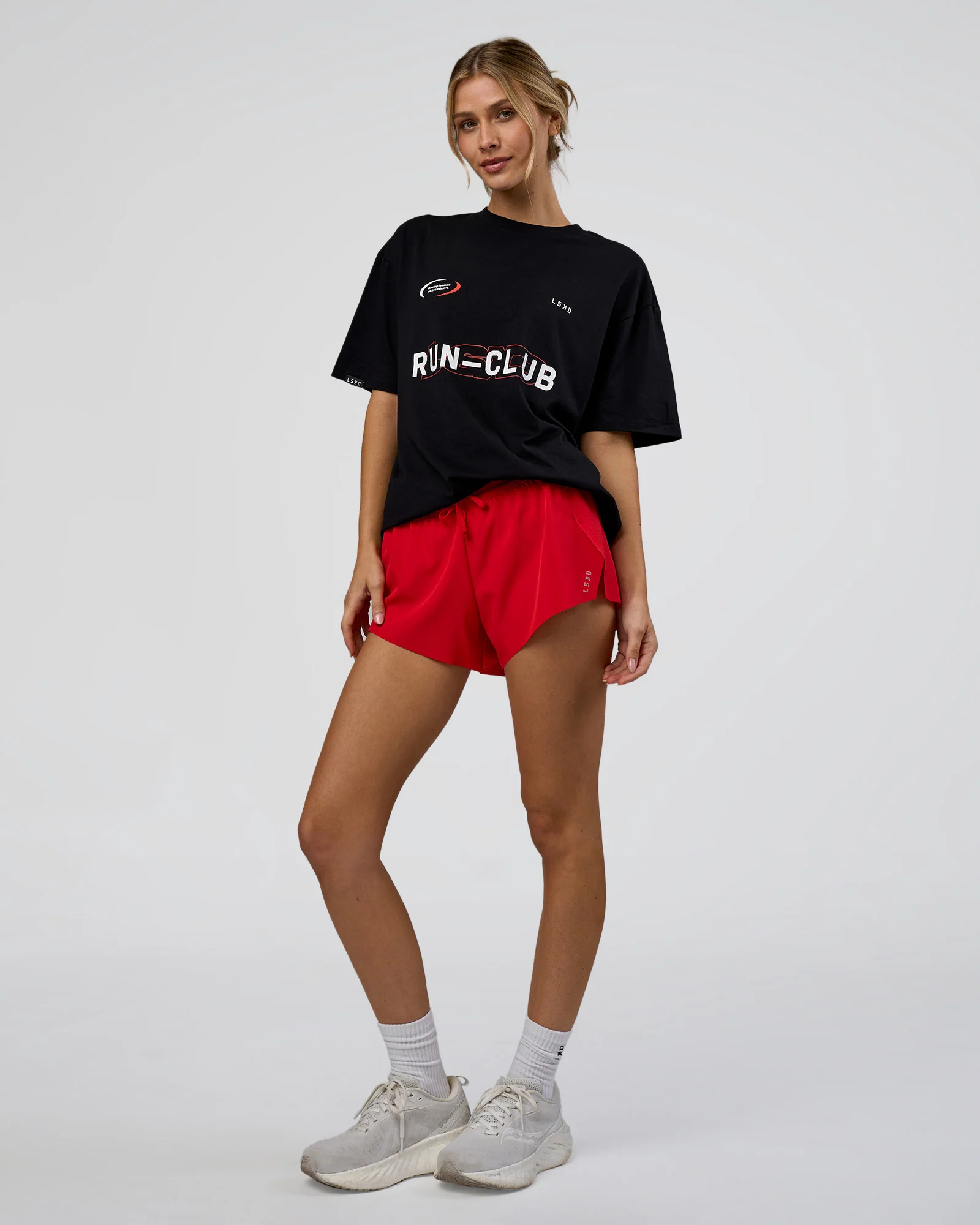 LSKD Run Club FLXCotton Oversized Tee - Black-White