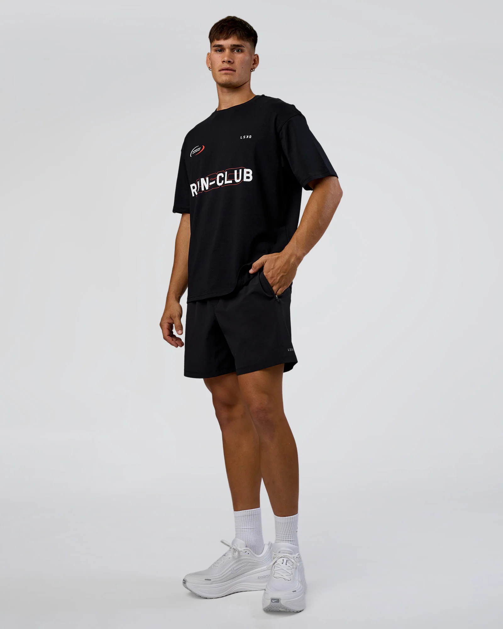 LSKD Run Club FLXCotton Oversized Tee - Black-White