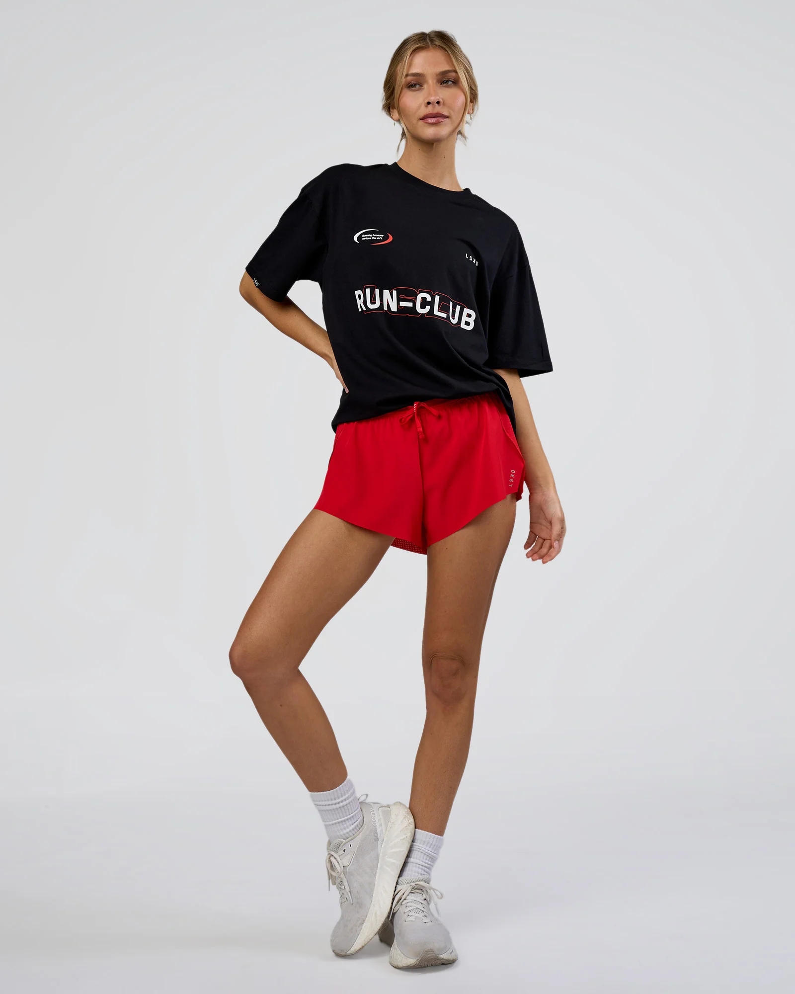 LSKD Run Club FLXCotton Oversized Tee - Black-White