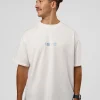Trust The Process Heavyweight Unisex Oversized Tee - Off White-Electric Indigo
