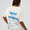 Trust The Process Heavyweight Unisex Oversized Tee - Off White-Electric Indigo