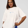 Trust The Process Heavyweight Unisex Oversized Tee - Off White-Electric Indigo