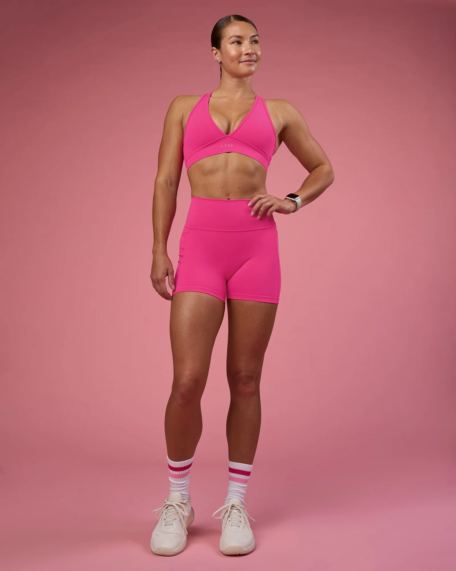 Fusion Ultra High-Rise 4" Short Pockets - Ultra Pink