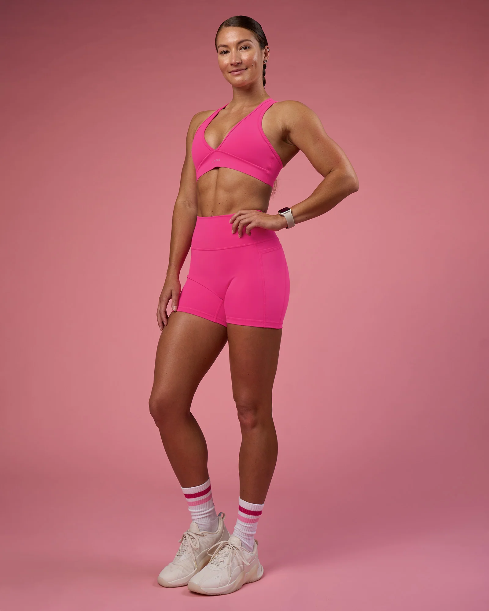Fusion Ultra High-Rise 4" Short Pockets - Ultra Pink
