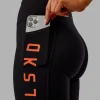 Rep Ultra High-Rise 6" Short Pockets - Black-Ultra Orange