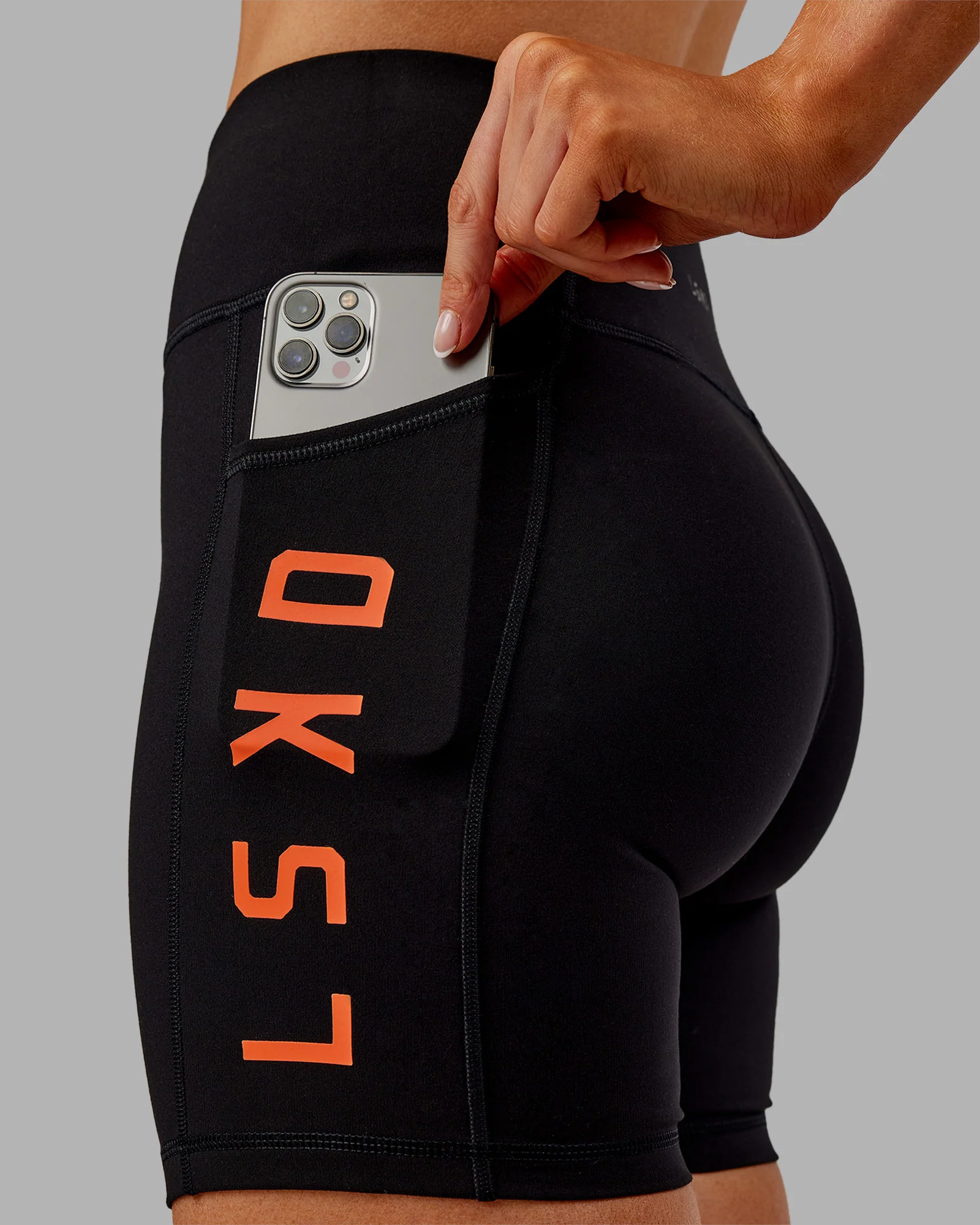 Rep Ultra High-Rise 6" Short Pockets - Black-Ultra Orange