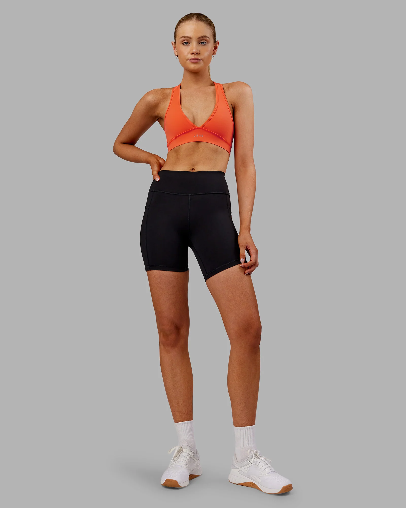 Rep Ultra High-Rise 6" Short Pockets - Black-Ultra Orange
