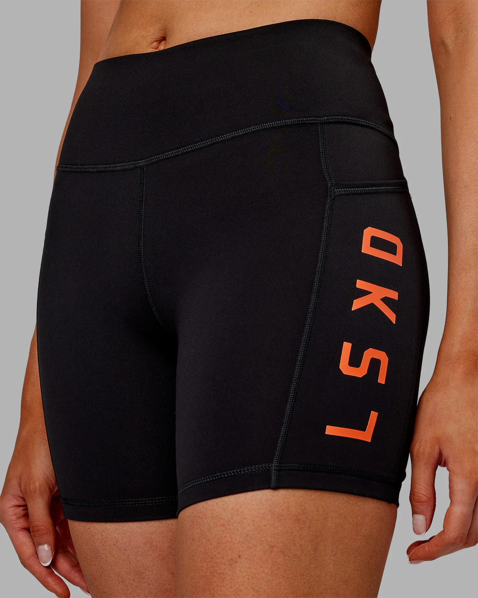 Rep Ultra High-Rise 6" Short Pockets - Black-Ultra Orange