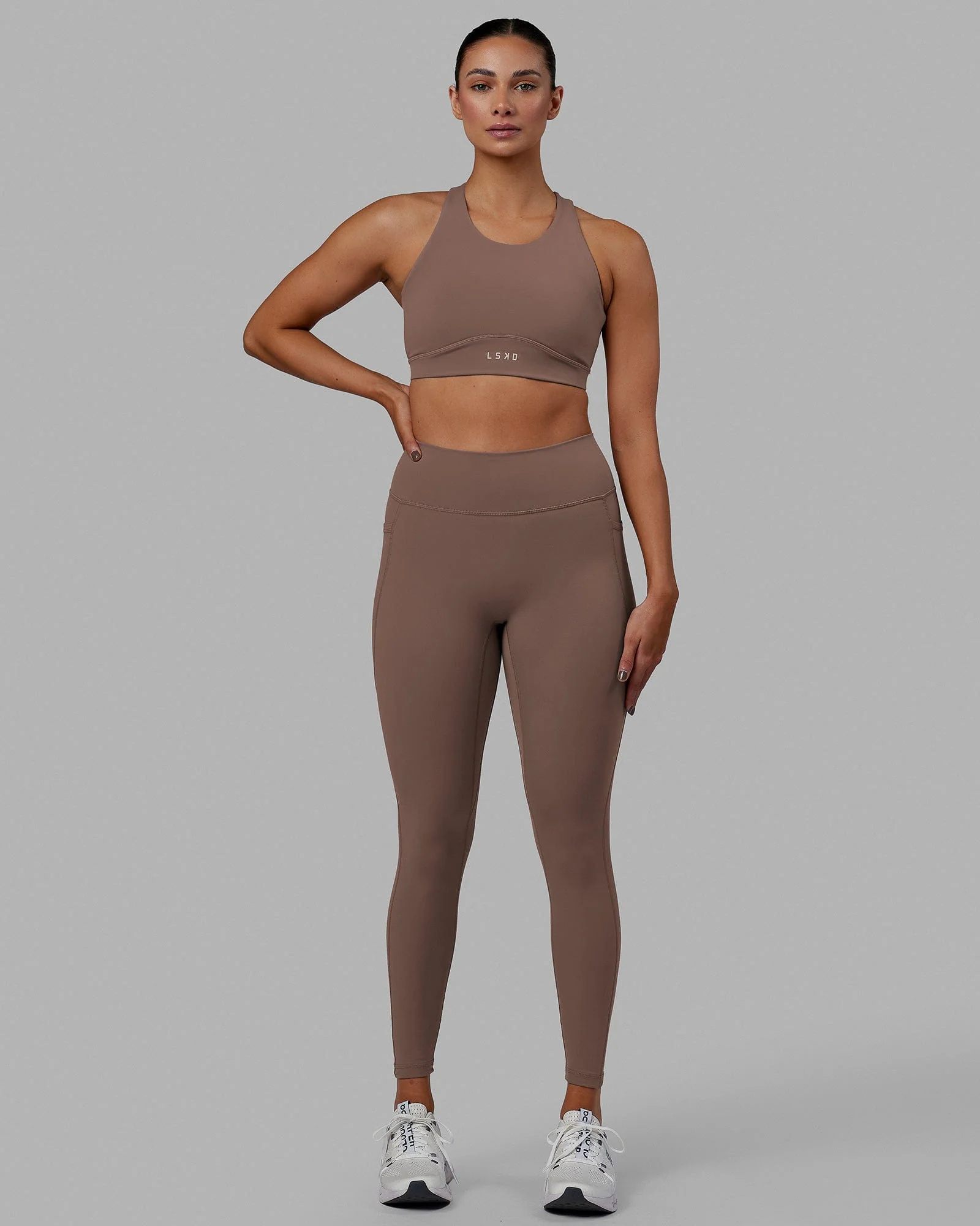 Fusion Ultra High-Rise Full Length Legging Pockets - Deep Taupe