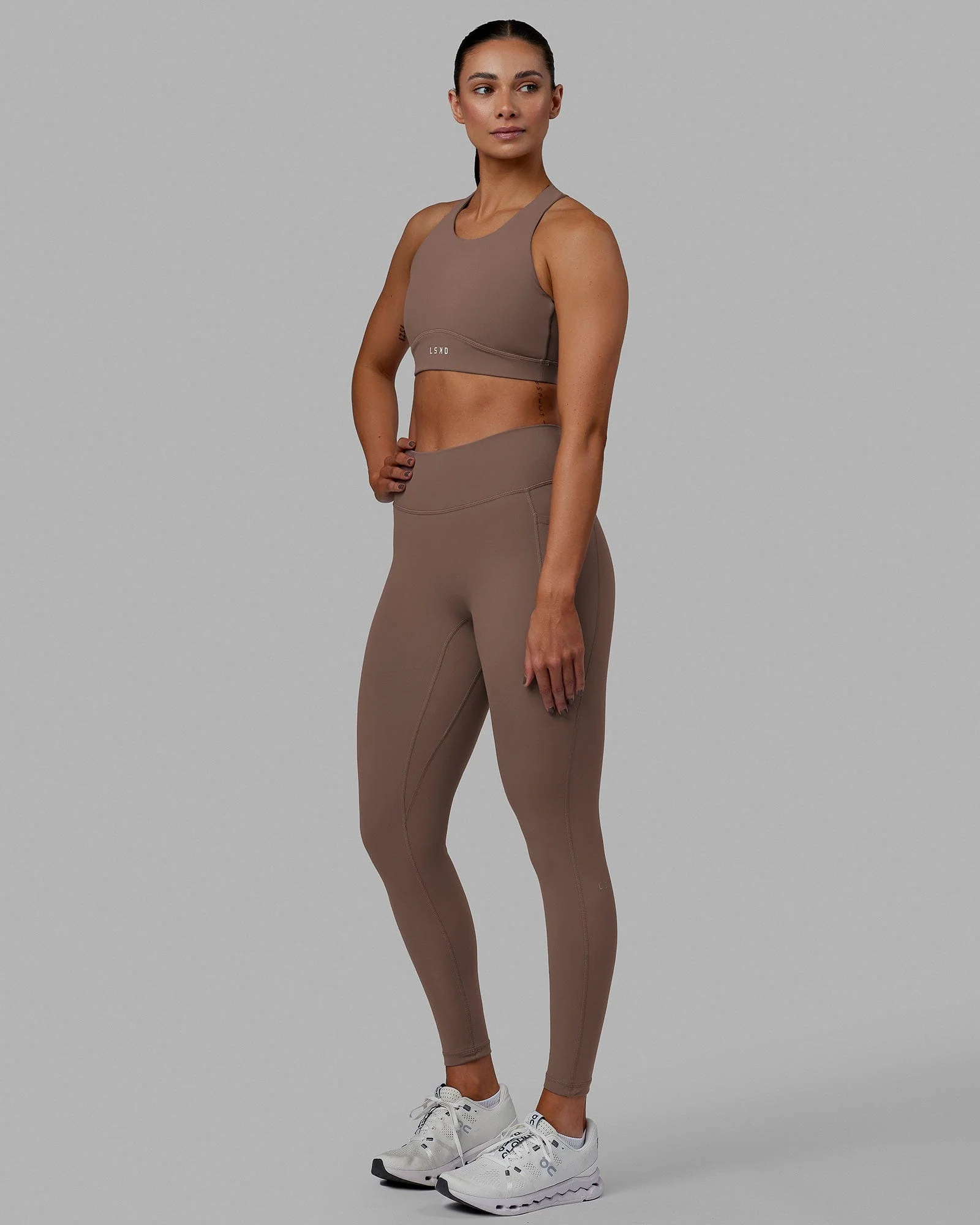 Fusion Ultra High-Rise Full Length Legging Pockets - Deep Taupe