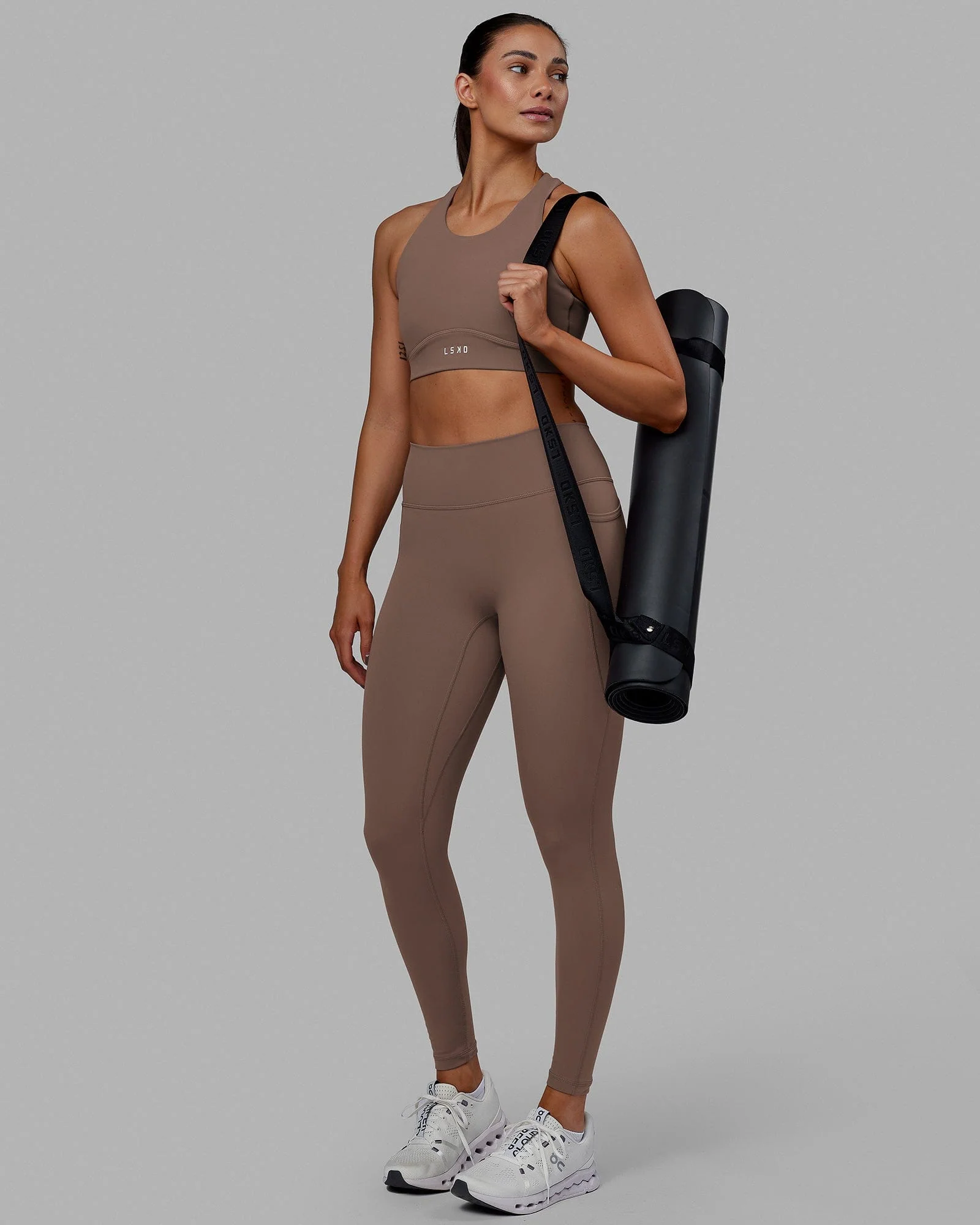 Fusion Ultra High-Rise Full Length Legging Pockets - Deep Taupe