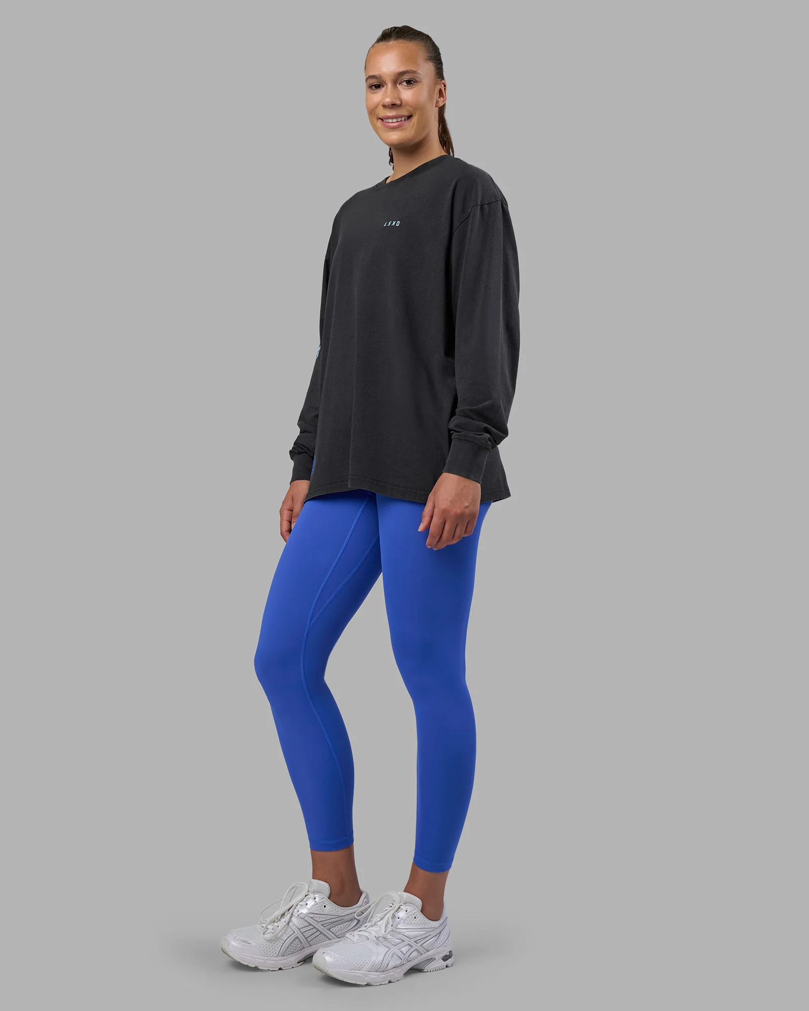 Cali FLXCotton Oversized Long Sleeve Tee - Black Washed