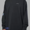 Cali FLXCotton Oversized Long Sleeve Tee - Black Washed