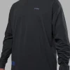 Cali FLXCotton Oversized Long Sleeve Tee - Black Washed