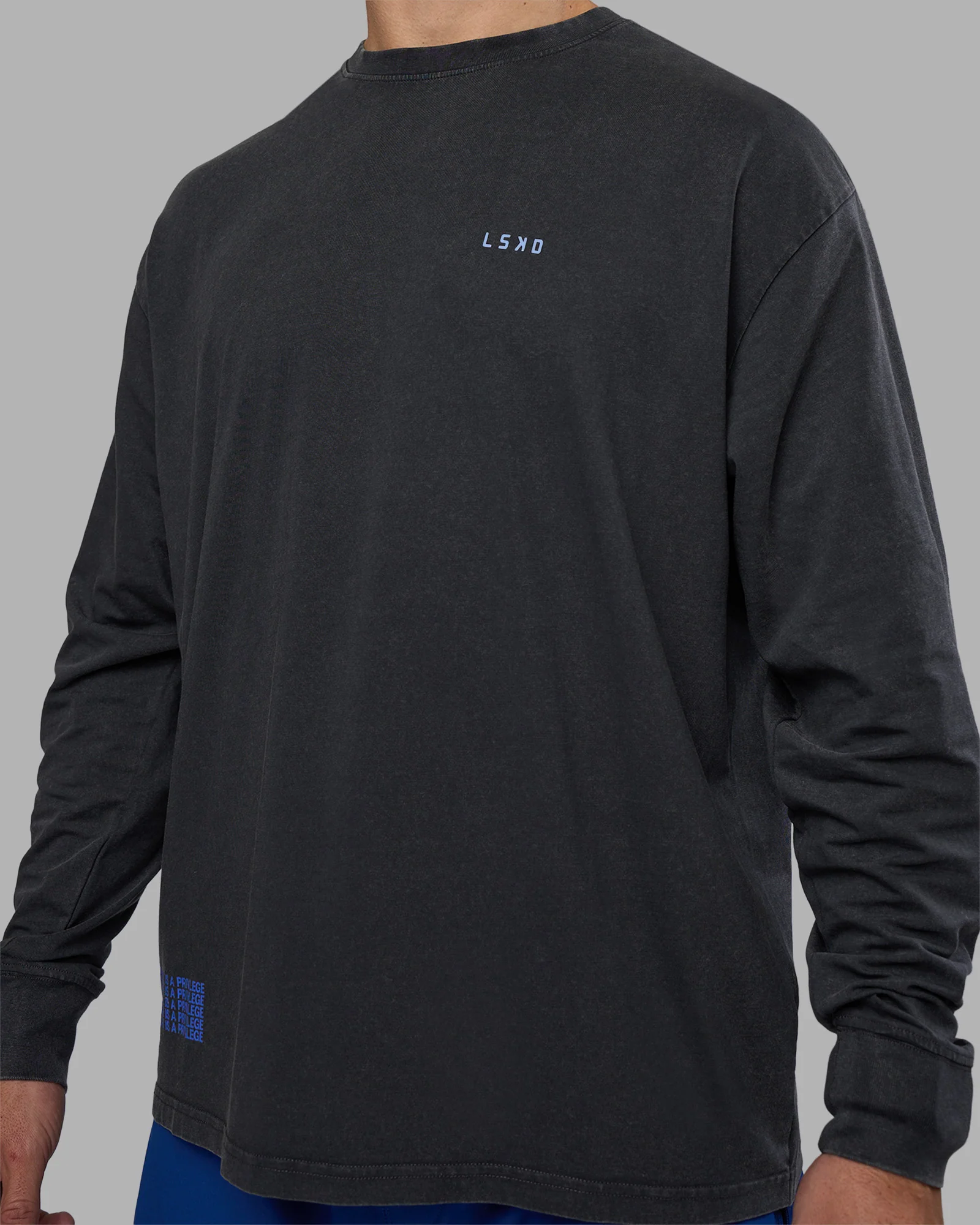 Cali FLXCotton Oversized Long Sleeve Tee - Black Washed