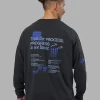 Cali FLXCotton Oversized Long Sleeve Tee - Black Washed