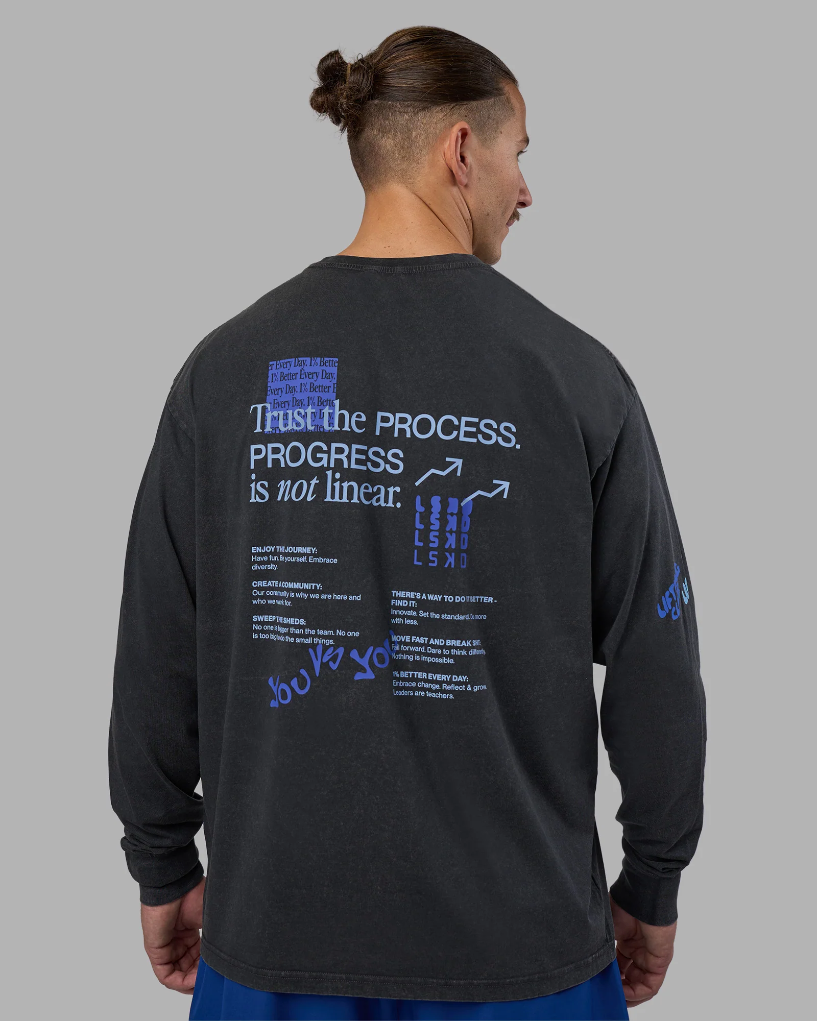 Cali FLXCotton Oversized Long Sleeve Tee - Black Washed