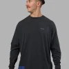 Cali FLXCotton Oversized Long Sleeve Tee - Black Washed