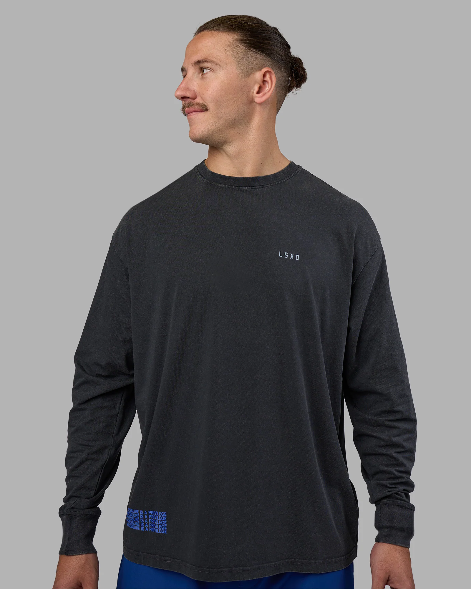 Cali FLXCotton Oversized Long Sleeve Tee - Black Washed