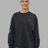 Cali FLXCotton Oversized Long Sleeve Tee - Black Washed