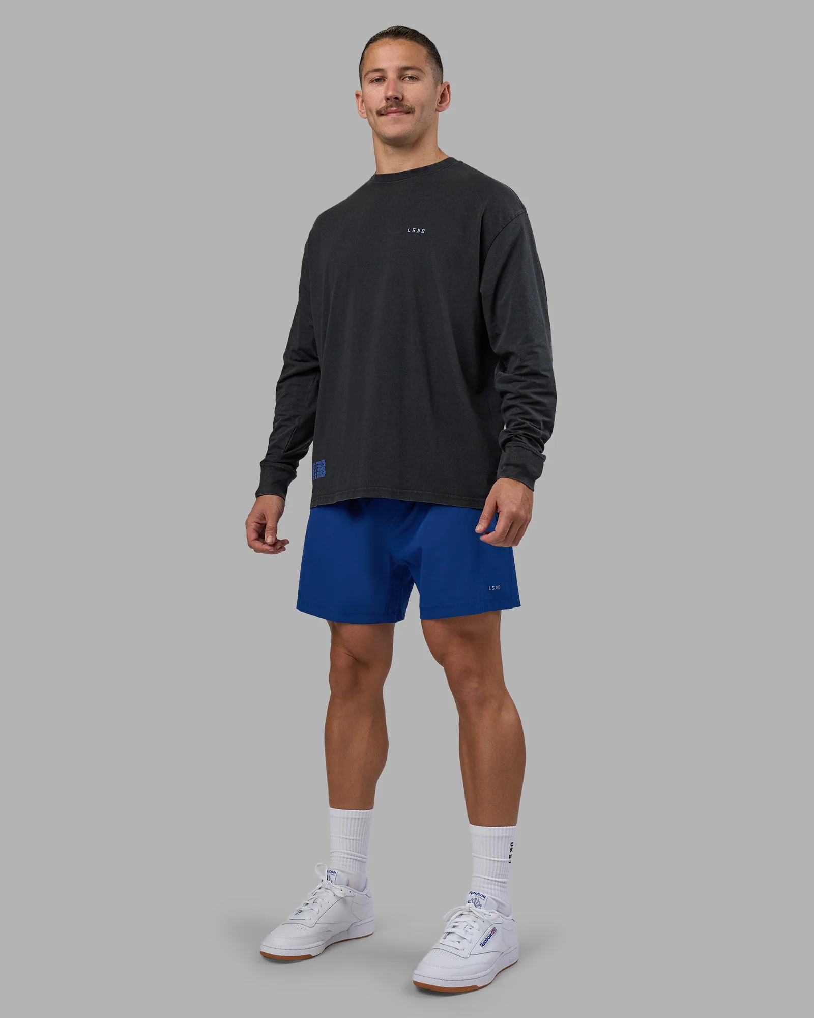 Cali FLXCotton Oversized Long Sleeve Tee - Black Washed