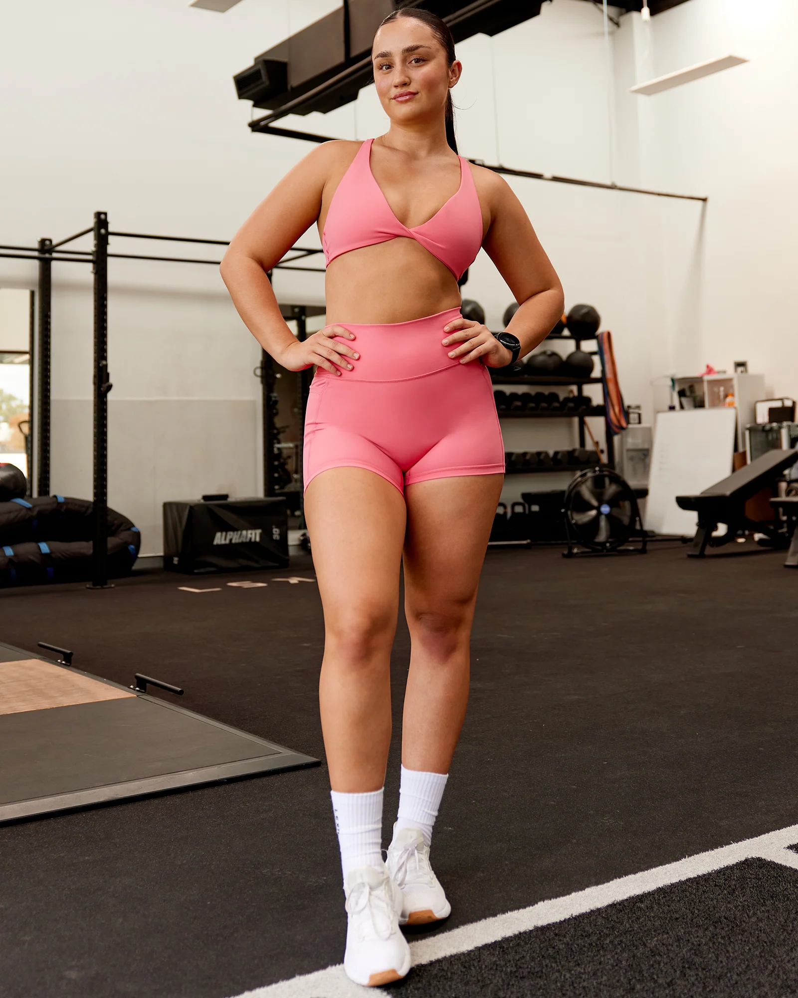 Fusion Ultra High-Rise 4" Short Pockets - Pink Lemonade