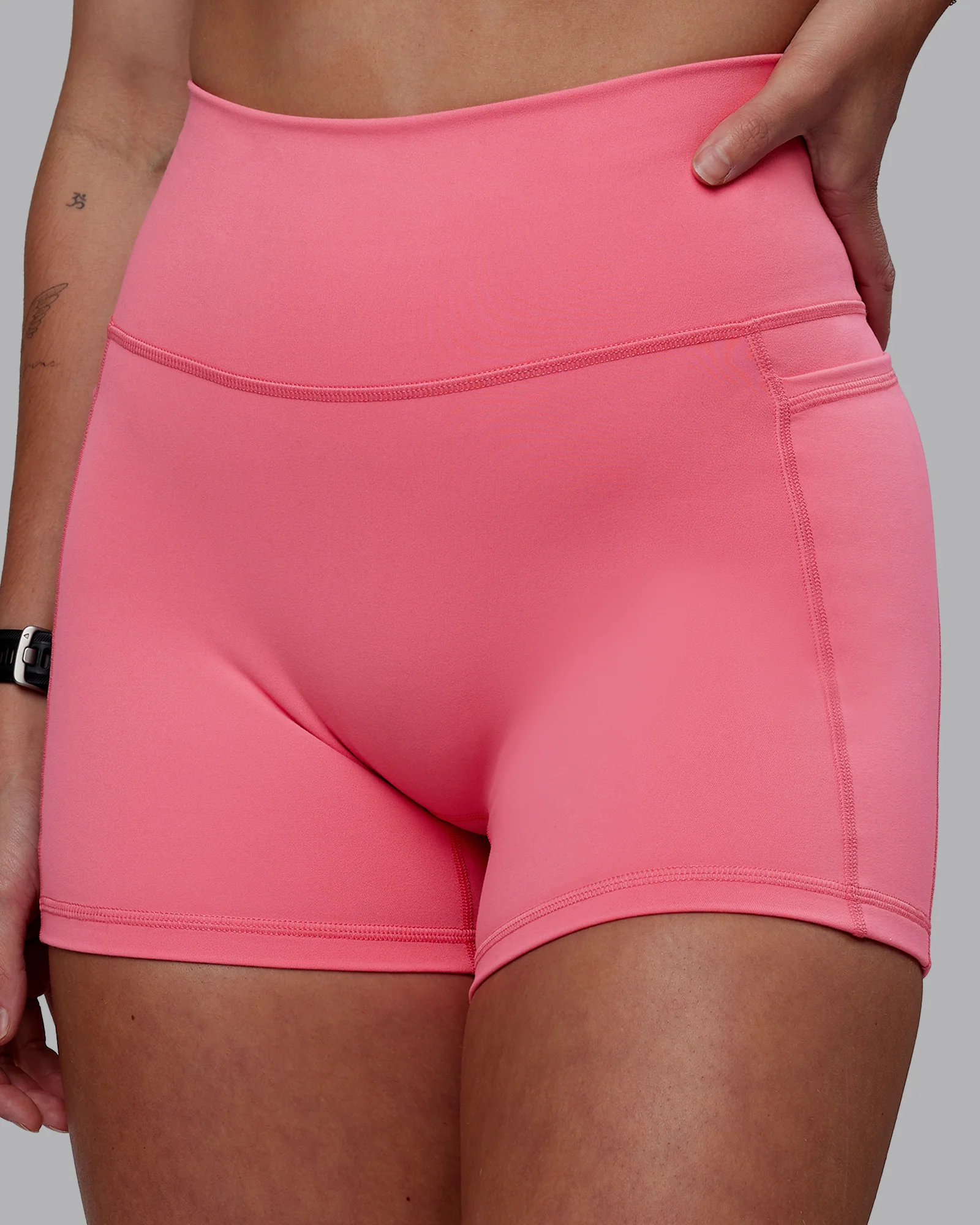 Fusion Ultra High-Rise 4" Short Pockets - Pink Lemonade